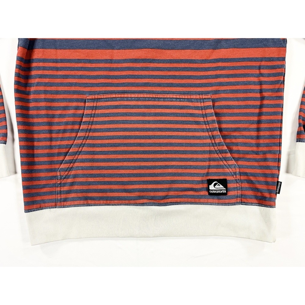Vintage Y2K Quicksilver Color Block Striped Hoodie 90s Surf Skate Grunge Men's L - Picture 4 of 10